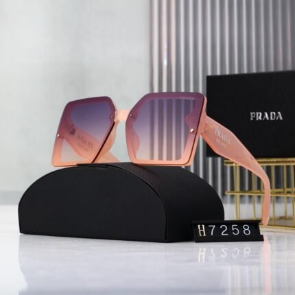 PRADA   Gradient Purple and Orange Pink Edge Large Frame Sunglasses