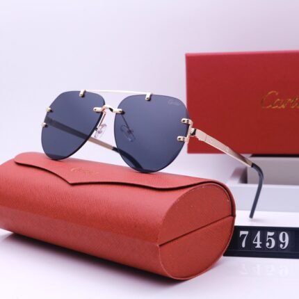Cartier pilot rose gold and deep blue sunglasses