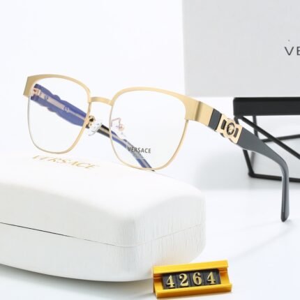 VERSACE Gold and Havana Logo Optical Glasses