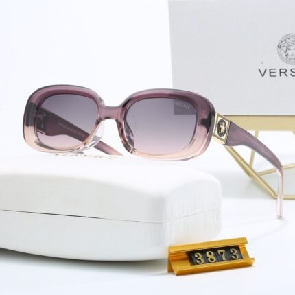 VERSACE purple gradient oval flat frame sunglasses