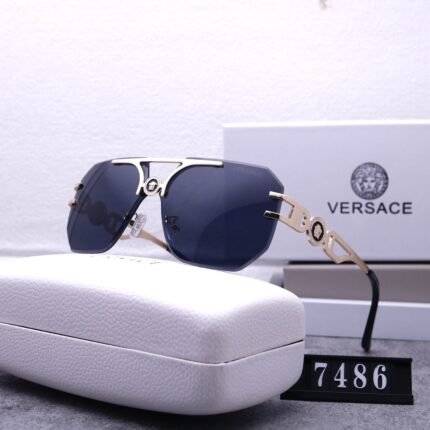 VERSACE borderless pilot black sunglasses