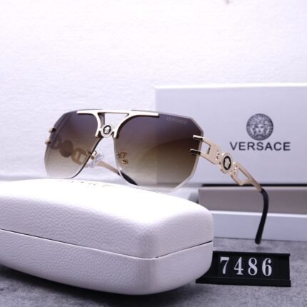 VERSACE borderless pilot brown gradient sunglasses