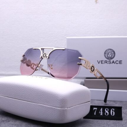 VERSACE borderless pilot light purple gradient sunglasses