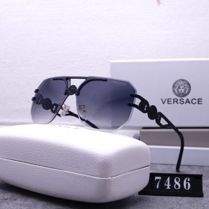 VERSACE borderless pilot dark blue gradient sunglasses