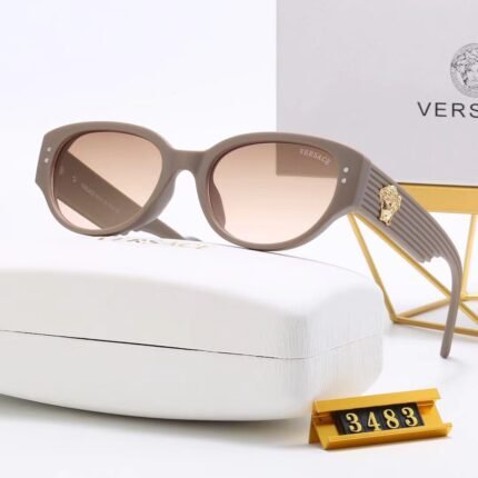 VERSACE Grey and Pink Gradient Oval Sunglasses