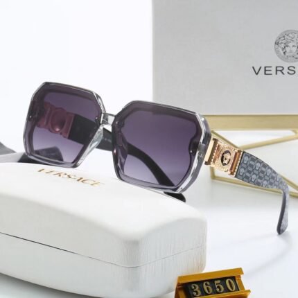 VERSACE silver and purple gradient pattern decorated sunglasses