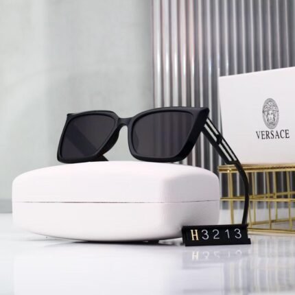 VERSACE black square striped sunglasses