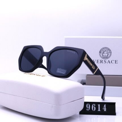VERSACE black and dark blue pentagon frost sunglasses