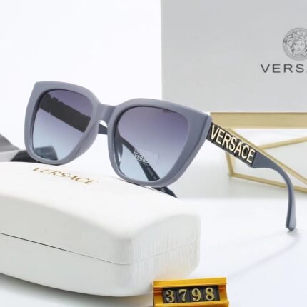 VERSACE gray edge and purple gradient square large frame sunglasses