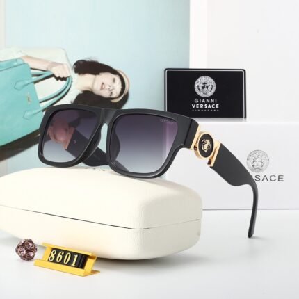 VERSACE black edged thick frame and purple gradient lenses sunglasses