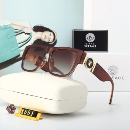 VERSACE brown thick frame and purple gradient lenses sunglasses