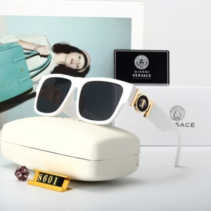 VERSACE white thick frame and black lens sunglasses