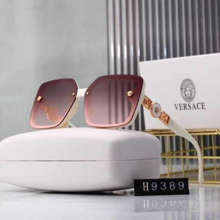 VERSACE black and dark purple square sunglasses