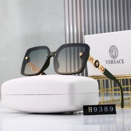 VERSACE black and green gradient square sunglasses