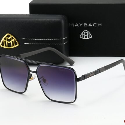 Maybach black and purple gradient metal box sunglasses trend