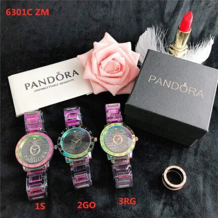 PANDORA watch circular minimalist dial metal strap