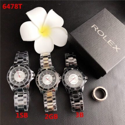 Rolex watch circular minimalist dial metal strap