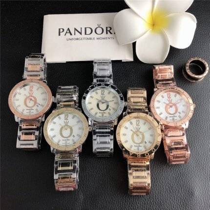 PANDORA watch circular minimalist dial metal strap