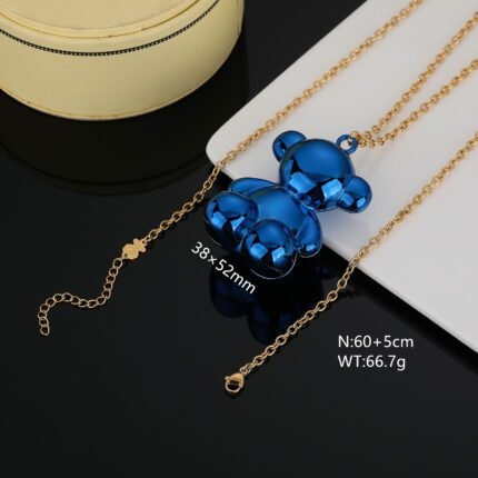 TOUS stainless steel material bright deep blue gemstone Spanish bear