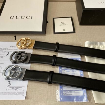 Gucci classic double G buckle black belt, simple and elegant, noble and elegant