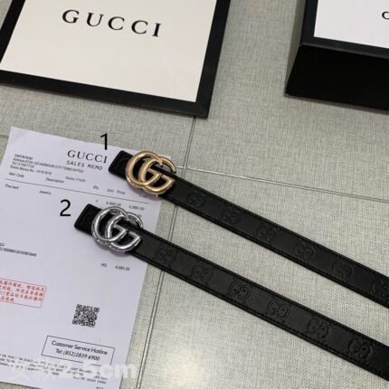 Gucci double G buckle black textured belt, simple and elegant, noble color and luxury