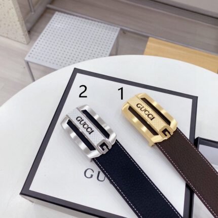 Gucci double-sided square buckle belt, simple and elegant, elegant and luxurious