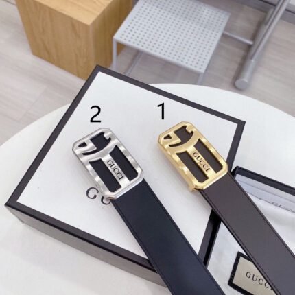 Gucci square buckle black belt, simple and elegant, low-key luxury