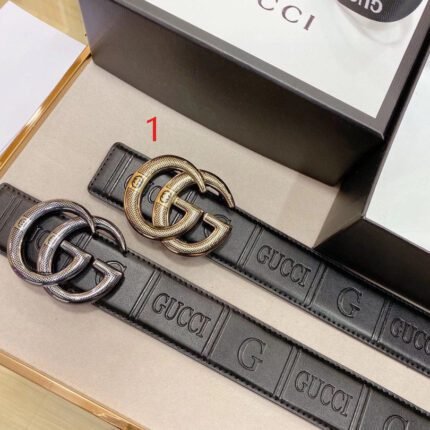 Gucci double G texture buckle black texture belt, simple and elegant, elegant and luxurious