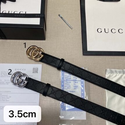 Gucci classic double G black textured belt, simple and elegant, low-key and luxurious