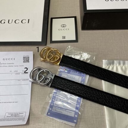 Gucci double G buckle black textured belt, simple and elegant, low-key and luxurious