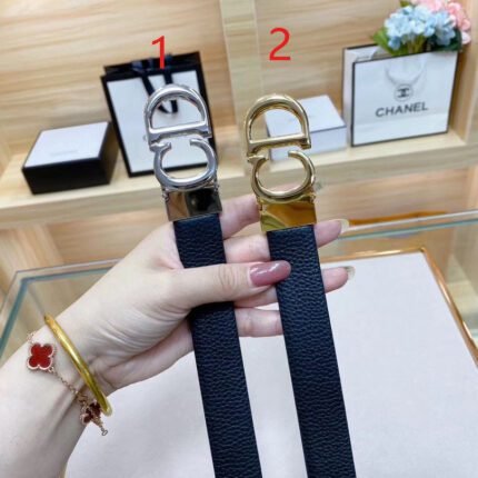 Dior classic D buckle black belt, simple and elegant, low-key luxury