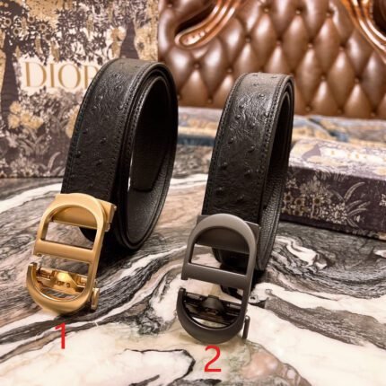 Dior D buckle black belt, simple and elegant, noble and fashionable
