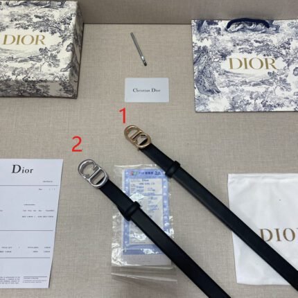 Dior classic D buckle black belt, simple and elegant, classic luxury