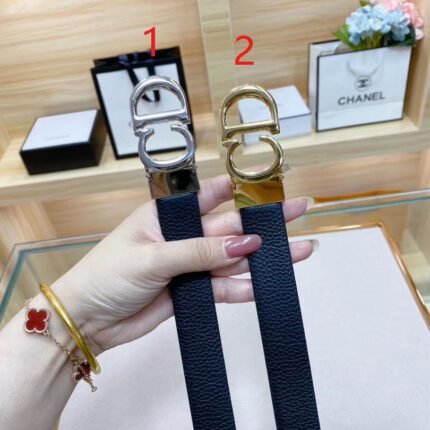 Dior Classic Silver D-Buckle Black Belt Simple and Elegant, Low key Luxury