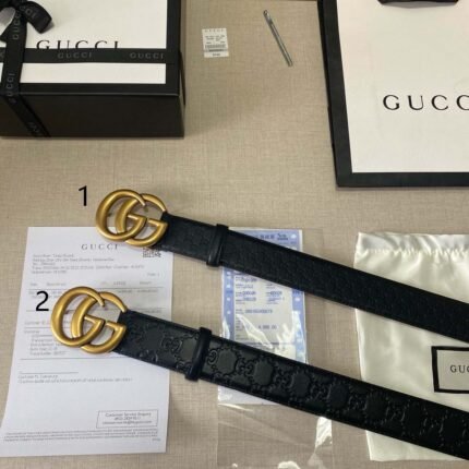 Gucci classic double G black textured belt, simple and elegant