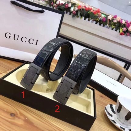 Versace Classic Square Buckle Black Textured Belt Simple and Elegant, Low key Luxury