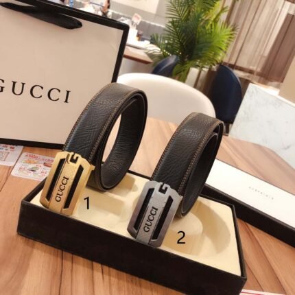 Gucci square buckle black belt, simple and elegant, classic and fashionable