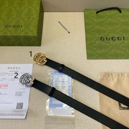 Gucci luxury double G buckle black belt, simple and elegant, low-key and luxurious