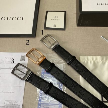 Gucci classic square buckle black belt, simple and elegant, refined and elegant