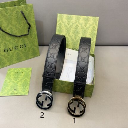 Gucci double G logo black textured belt, simple and elegant, low-key luxury