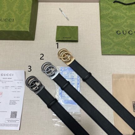 Gucci classic double G buckle black belt, simple and elegant, elegant and luxurious