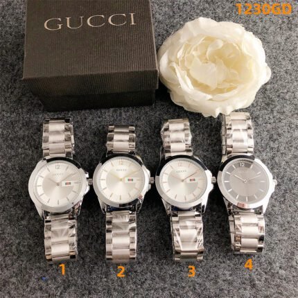 Gucci watch circular dial steel strip