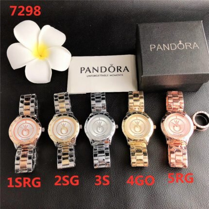 PANDORA watch circular minimalist dial metal strap