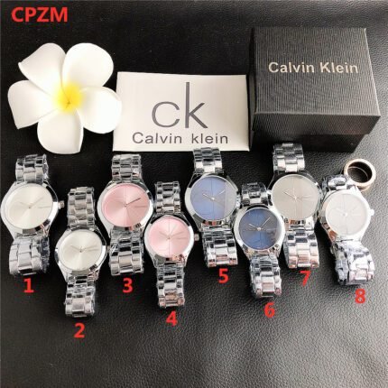 CK watch circular minimalist dial with metal steel band