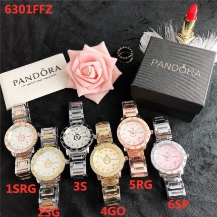 PANDORA watch circular minimalist dial metal strap