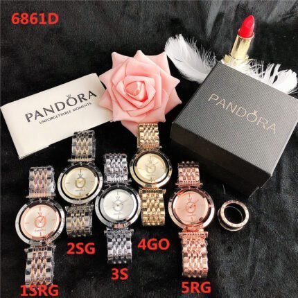 PANDORA watch circular minimalist dial metal strap