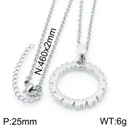 TOUS stainless steel circular arrangement Spanish bear necklace pendant