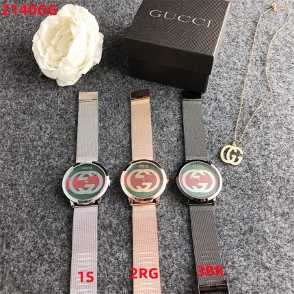 Gucci watch circular dial steel strip