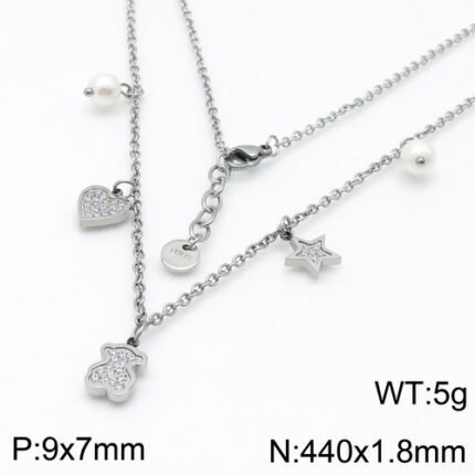 TOUS 2024 New Multi Graphic Spanish Bear Metal Necklace Pendant