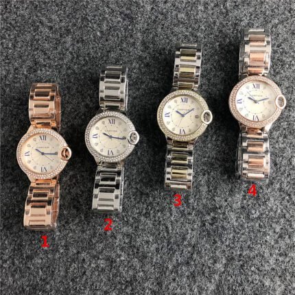 Cartier watch with diamond bezel and premium dial metal steel strip